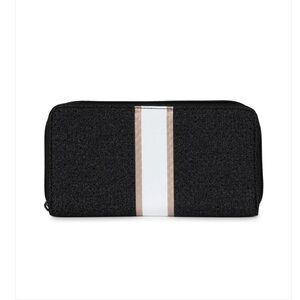 Cash BravoWallet  Black with White and Rose Gold Stripe